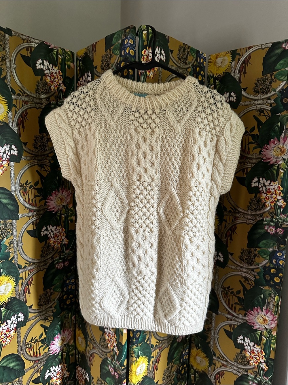 Kenzo Vintage Chunky Cable Knit Sleeveless Sweater Vest Wool Italian Italy M